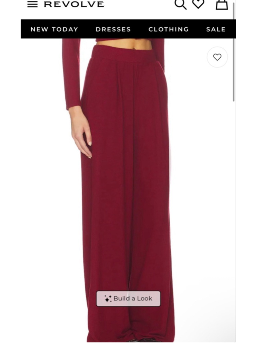 LESET Wide Leg Pants in Pinot Red S - Picture 4 of 8